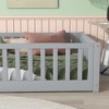 TIRAMISUBEST Twin Size Floor Bed with Fence without Door, Rubber Wood Floor Platform Bed Montessori Bed Toddler Bed with Safety Guardrails - 4 of 4