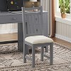 40''W Home Executive Desk with Upholstered Chair, Computer Desk Writing Study Table with Bookshelf and 4 Drawers-ModernLuxe - 4 of 4