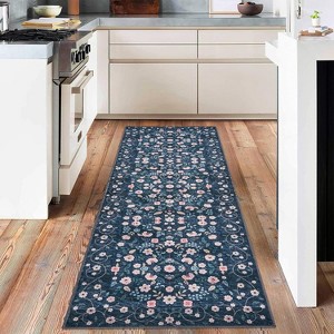 coucheta Multi-size Boho Vintage Floral Area Rugs, Machine Washable Large Soft Non Slip Low Pile Carpet, for Living Room, Bedroom, Dining, Office - 1 of 4
