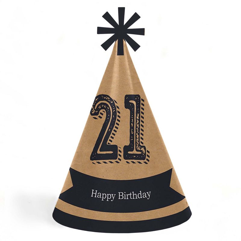 Big Dot of Happiness Finally 21 - 21st Birthday - Cone Happy Birthday Party Hats for Adults - Set of 8 (Standard Size), 1 of 7