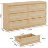 Modern Rattan 6-Drawer Dresser for Small Spaces, Slim Wooden Chest of Drawers, Farmhouse Wood Closet Dresser for Entryway, Apartments, Easy Assemble - 2 of 4