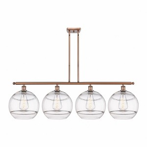 Rochester - 4 Light Stem Hung Island In Industrial Style-13.88 Inches Tall and 50.25 Inches Wide - 1 of 1