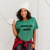 Simply Sage Market Women's Peace On Earth Bold Cursive Short Sleeve Graphic Tee - 2 of 4