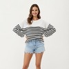 Anna-Kaci Women's Striped Knit Pullover Sweater with Relaxed Fit and Ribbed Hem - 2 of 4
