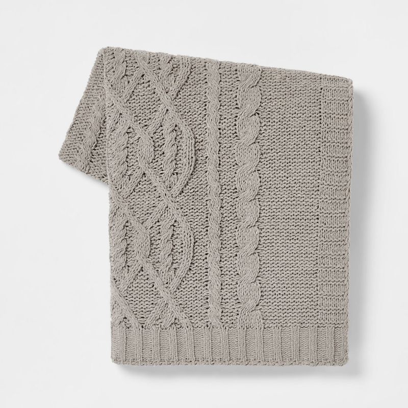 Cable Knit Chenille Throw Blanket - Threshold&#153;, 1 of 13