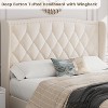Upholstered Bed Frame with Tufted Wingback Headboard – Elegant, Noise-Free Design, Easy Assembly in Blue - 3 of 4
