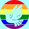 Design By CreativeHT Humans Dove Olive Branch Rainbow Pride By CreativeHT Racerback Tank Top - 2 of 2