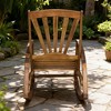 Outdoor Acacia wood Rocking Chair with Retractable foot panel,Rocker Patio Rocking Chair for Porch, Patio, Balcony - 4 of 4