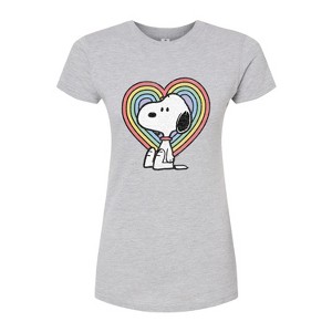 Women's - Peanuts - Snoopy Pastel Heart Fitted Graphic T-Shirt - 1 of 3