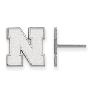 Black Bow Jewelry 14k White Gold Nebraska Cornhuskers NCAA Post Earrings - 1 of 3