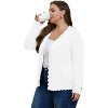 Coolmee Women's Plus Size Cardigan Long Sleeve V-Neck Front Button Down Knit Casual Shrugs Sweater - 2 of 3