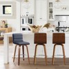 Bekrvio 26"/29" Swivel Bar Stools Set of 1/2/3/4, Faux Leather Upholstered Counter Chairs with Wood Legs, Mid-Century Seating for Kitchen Island - 2 of 4