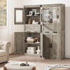 Coolmee 67 inch Tall Bathroom Cabinet with 4 Doors & Flip Glass Drawer, Storage Cabinet with Adjustable Shelves, Freestanding Organizer for Home - 3 of 4