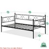 Bedroom Sofa Bed w/ Trundle, Twin Size Metal Daybed w/ Floral Headboard, Heavy Duty Metal Slats Support Multifunctional Bed - 2 of 4