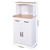 Kitchen Pantry Storage Cabinet with Drawer and Microwave Shelf, 49.4''H White Wooden Organizer for Small Spaces-3irtyhousy - 4 of 4