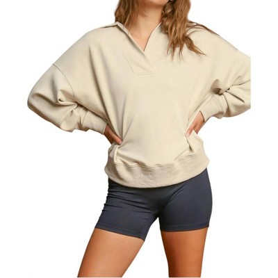 Women's Neoknit V-neck Sweatshirt - umgee