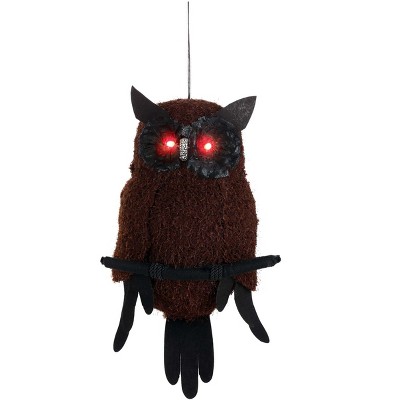 HalloweenCostumes.com  18" Large Light Up Owl, Black/Red/Brown