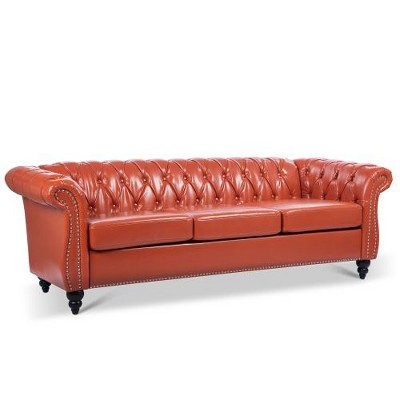 SYFERLORY 84.65" Rolled Arm Chesterfield 3 Seater Sofa