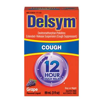 Delsym 12 Hr Cough Relief Liquid - Dextromethorphan - Grape - 3 fl oz