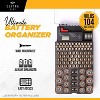 Battery Storage Organizer Case, Holds 104 Batteries AA AAA C D 9V Button, Includes LCD Battery Tester - Clear - By ELITRA HOME,Black - 2 of 4