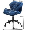 Diamond Tufted Adjustable Swivel Office Chair, Upholstered Swivel Office Chair, Swivel Office Chair No Arms For Living Room-The Pop Home - 4 of 4