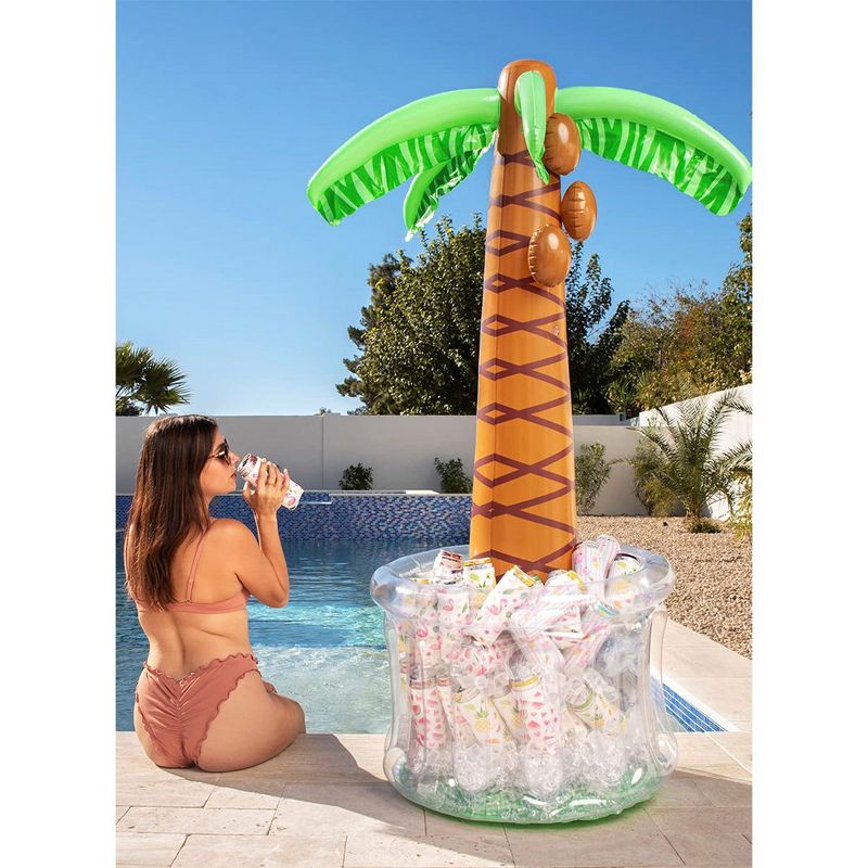 Syncfun 60" Inflatable Palm Tree Cooler, Beach Theme Party Decor, Pool Party Decorations, Themed Party Decoration Summer Outdoor Drink Cooler, 3 of 9