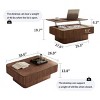 38" Large Rectangle Wood Coffee Table with Storage and Lift-Top, Wood Veneer Fluted Design, Adjustable Height for Living Room or Office – Cuddlewood - 4 of 4