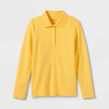 Girls' Long Sleeve Interlock Uniform Polo Shirt - Cat & Jack™