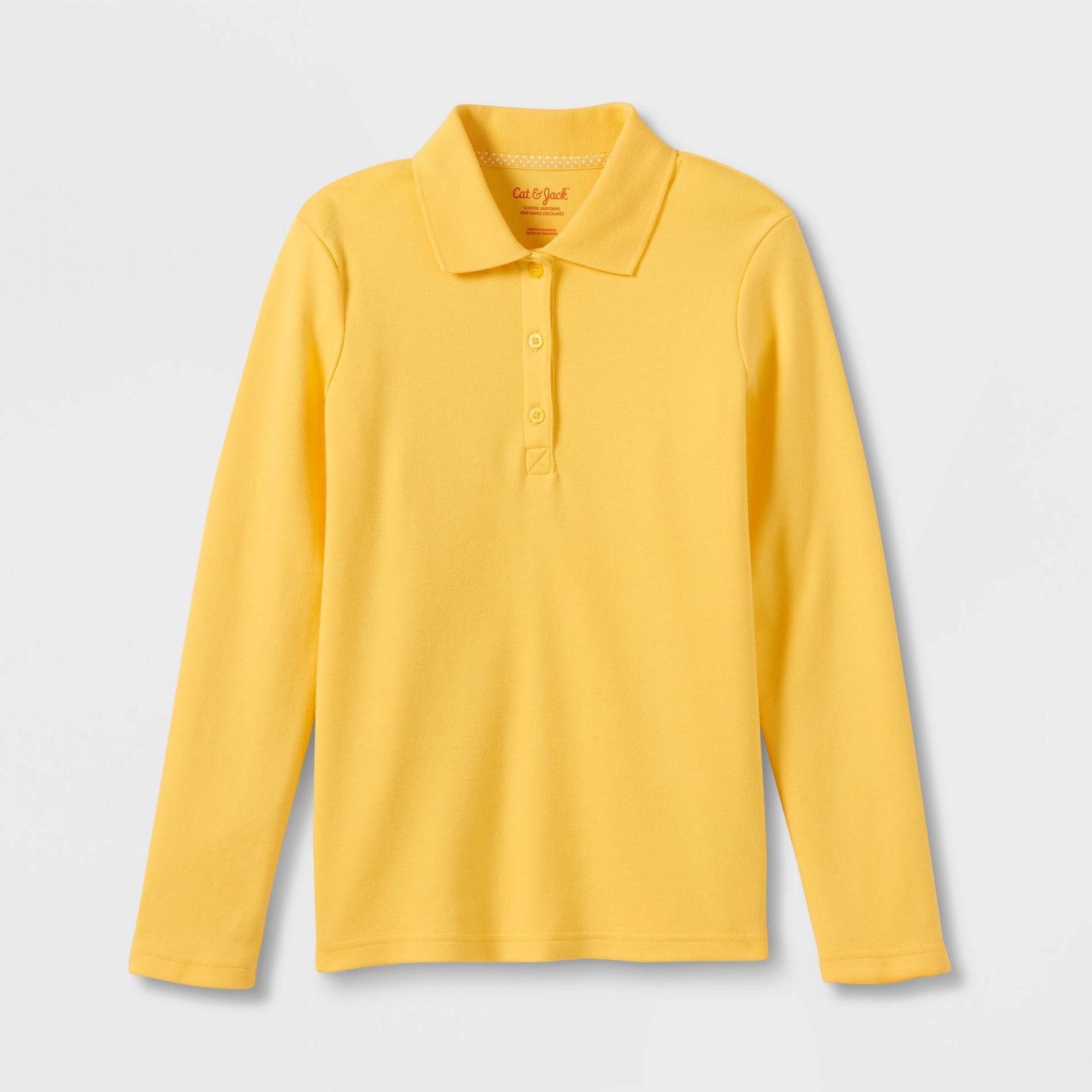 Girls' Long Sleeve Interlock Uniform Polo Shirt - Cat & Jack™