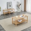 Dolonm Modern 2-Tier Coffee Table with Open Shelf, Solid Rubberwood Legs, Industrial Design for Living Room - 3 of 4