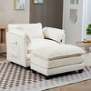 NicBex Oversized Boucle Single Sofa Couch with Removable Ottoman & Side Storage,Upholstered Sleeper Sofa Chair for Living Room,Bedroom - 4 of 4