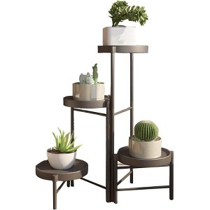 Indoor Metal Tiered Plant Stands, Folding Flower Display Holders Rack Shelf for Corner, Porch, Garden, Balcony, Living Room - 1 of 4
