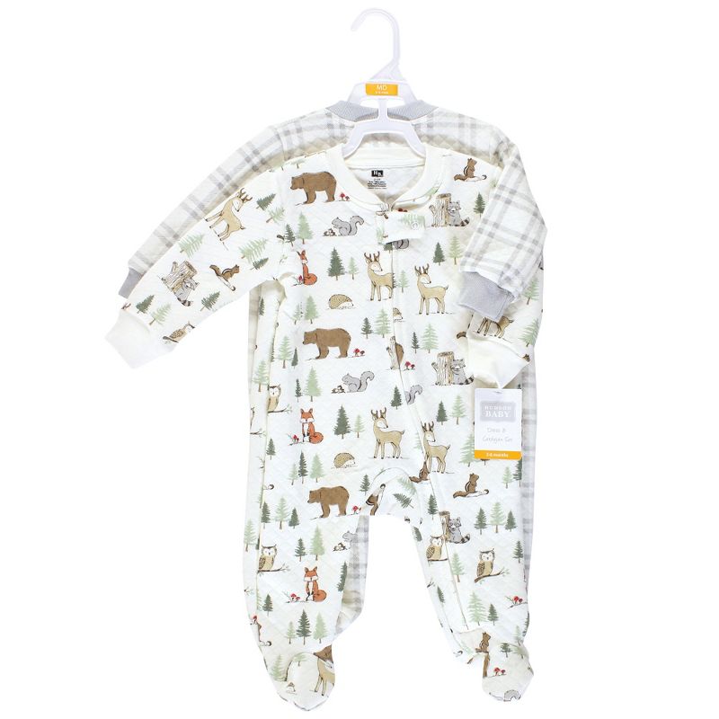 Hudson Baby Infant Boy Premium Quilted Zipper Sleep and Play, Forest Animals, 3 of 6