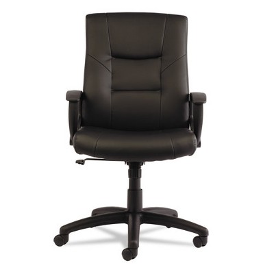 Black High-Back Leather Swivel Office Chair