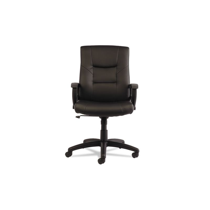 Alera Alera YR Series Executive High-Back Swivel/Tilt Bonded Leather Chair, Supports 275 lb, 17.71" to 21.65" Seat Height, Black, 5 of 6