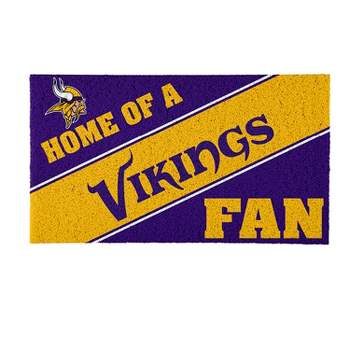 Evergreen Minnesota Vikings Looped PVC Trapper Indoor Outdoor Doormat 1'4"x2'4" Multicolored