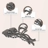 Unique Bargains Women's Flower Metal Hair Claw Clip Gold Tone Black 2 Pcs - 4 of 4