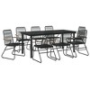 vidaXL Garden Dining Set Set of 9 Black PVC rattan One size fits all - 3 of 4