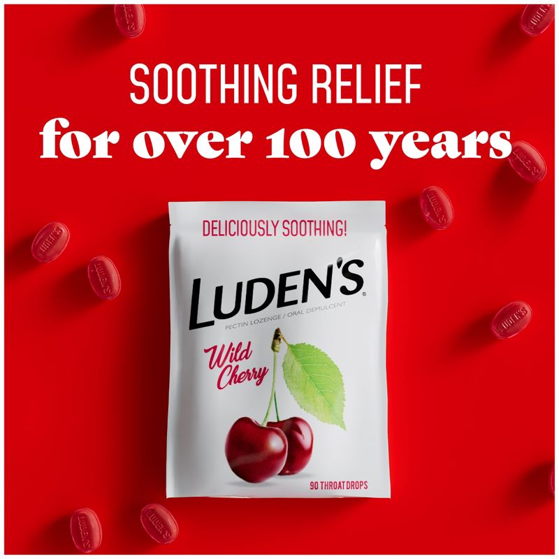 Luden&#39;s Soothing Throat Drops for Sore &#38; Irritated Throats - Wild Cherry - 90ct, 6 of 11