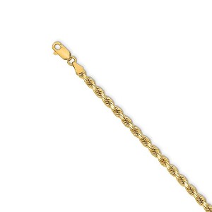 Black Bow Jewelry 3.25mm 14k Yellow Gold, Solid Diamond Cut Rope Chain Bracelet - 1 of 3