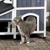 Outdoor Cat House with Weather-resistant Roof & Garden Bed, Outdoor Cat Shelter Enclosure with Multiple Entrances, Modern Cat Furniture Hideout - 2 of 4