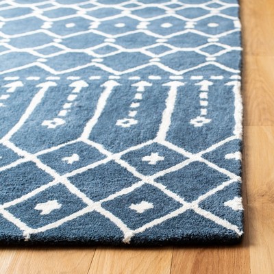 Ivory Square Hand-Tufted Wool Area Rug - Easy Care 6'