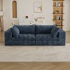 Dewdrop Blue&White Cloud Sofa, Corduroy Fabric Deep Seat Couch with Removable Cushion, No Assembly Needed - 2 of 4