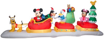 Gemmy Animated Christmas Airblown Inflatable Mickey and Friends Sleigh Scene Disney, 6 ft Tall