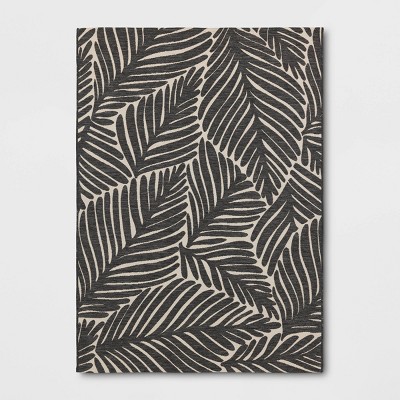 5'x7' Palms Outdoor Area Rug Black - Threshold™