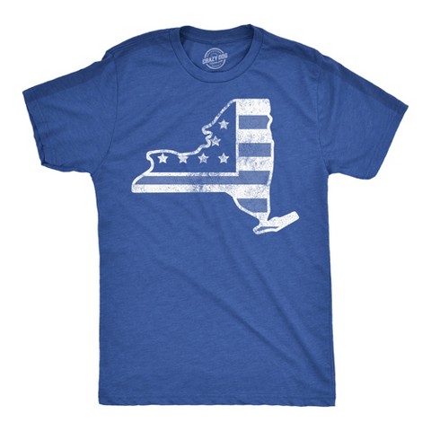Мужские футболки Crazy Dog T-Shirts, Inc. Mens Funny T Shirts American Flag New York State Awesome Fourth Of July Tee for Men - Crazy Dog Men's T Shirt For Fourth Of July Royal M