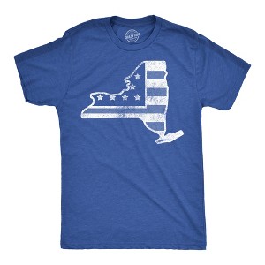 Mens Funny T Shirts American Flag New York State Awesome Fourth Of July Tee for Men - Crazy Dog Men's T Shirt For Fourth Of July - 1 of 4