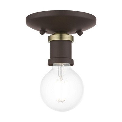 Livex Lighting Lansdale 1 - Light Flush Mount in  Bronze/Antique Brass