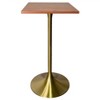 LeisureMod Verve 24" Sqaure Bar Height Dining Table - Modern MDF Top with Brushed Gold Pedestal Base Counter Height Table for Kitchen, Home, and Pub - 2 of 4