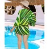 HAPPY BAY Women's Open Front Summer Beach Bikini Cardigan Swimwear Swimsuit Duster Beachwear Mini Bathing Suit Duster for Women L-XL Green, Leaf - 3 of 4